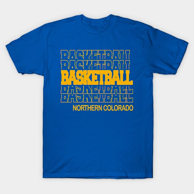 Basketball Northern Colorado in Modern Stacked Lettering T-Shirt by tropicalteesshop